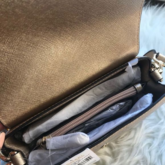 NWT Michael Kors Portia Small Crossbody Satchel Leather SHOULDER BAG SOFIA - Picture 3 of 4